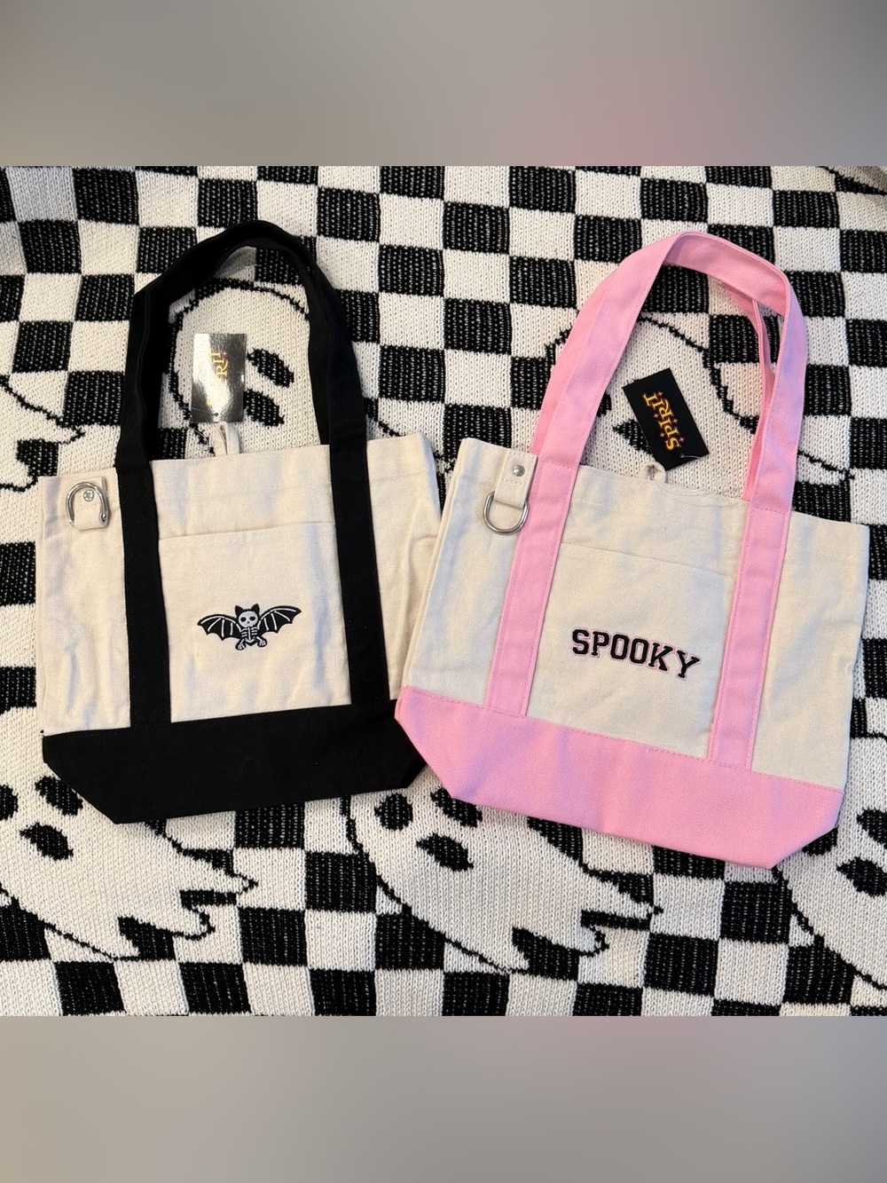 Viral Spooky Halloween and Bat Tote Bag Set